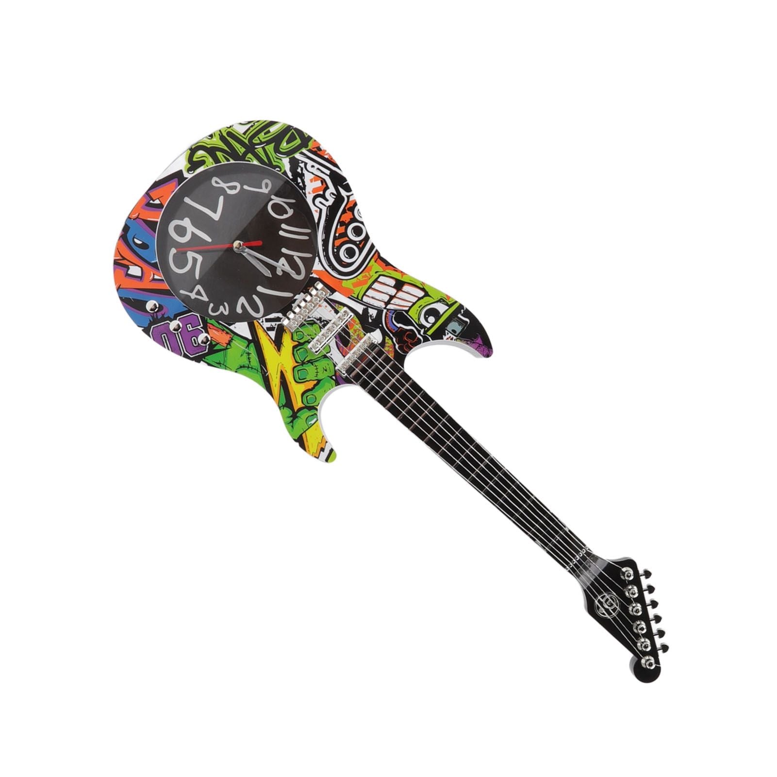 Guitar Wall Clock Simulation Time Accurate Guitar Clock Wall Decor for Home Dormitory Bedroom 5680CC Guitar V1294-YM0521-3115220139412