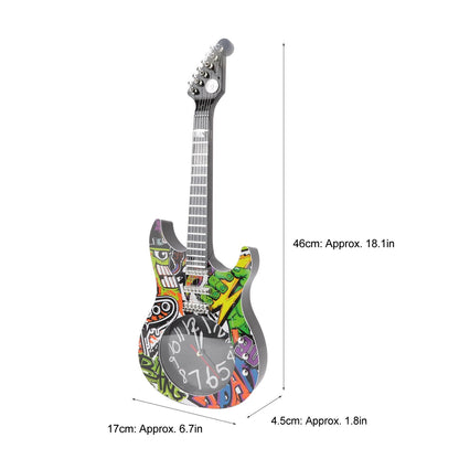 Guitar Wall Clock Simulation Time Accurate Guitar Clock Wall Decor for Home Dormitory Bedroom 5680CC Guitar V1294-YM0521-3115220139412