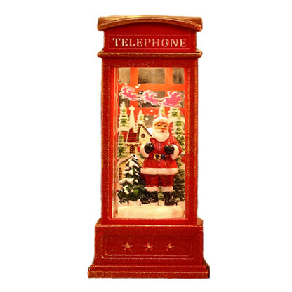 Snow Globe Lantern Telephone Booth Designed Christmas Luminous Ornament for Bar KTV Decoration Santa V1294-YM0521-3115220153911