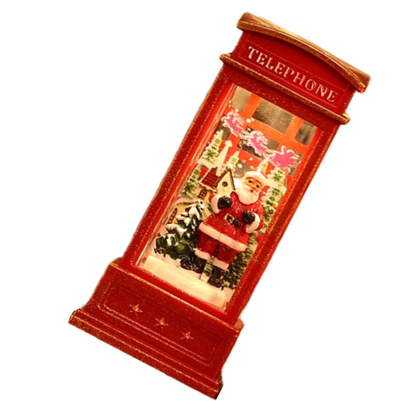 Snow Globe Lantern Telephone Booth Designed Christmas Luminous Ornament for Bar KTV Decoration Santa V1294-YM0521-3115220153911