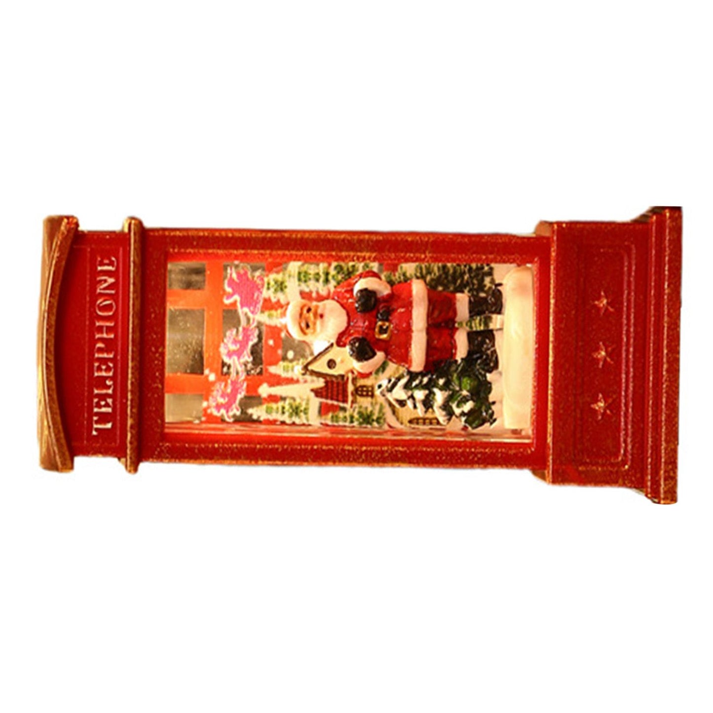 Snow Globe Lantern Telephone Booth Designed Christmas Luminous Ornament for Bar KTV Decoration Santa V1294-YM0521-3115220153911