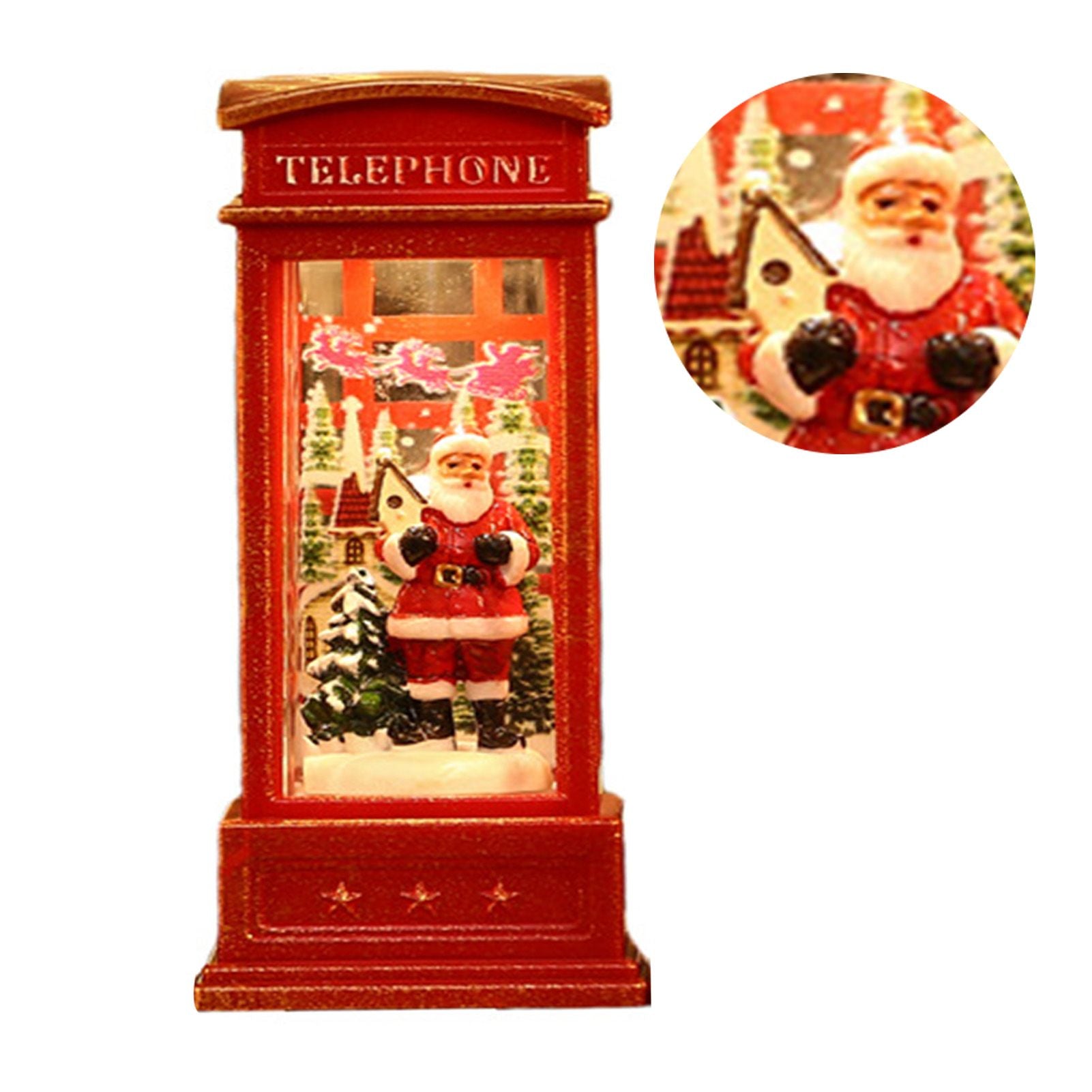 Snow Globe Lantern Telephone Booth Designed Christmas Luminous Ornament for Bar KTV Decoration Santa V1294-YM0521-3115220153911