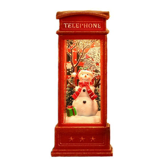 Snow Globe Lantern Telephone Booth Designed Christmas Luminous Ornament for Bar KTV Decoration Snowman V1294-YM0521-3115220153912