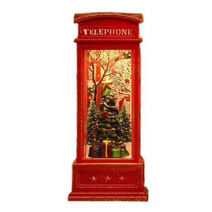 Snow Globe Lantern Telephone Booth Designed Christmas Luminous Ornament for Bar KTV Decoration Christmas Tree V1294-YM0521-3115220153913