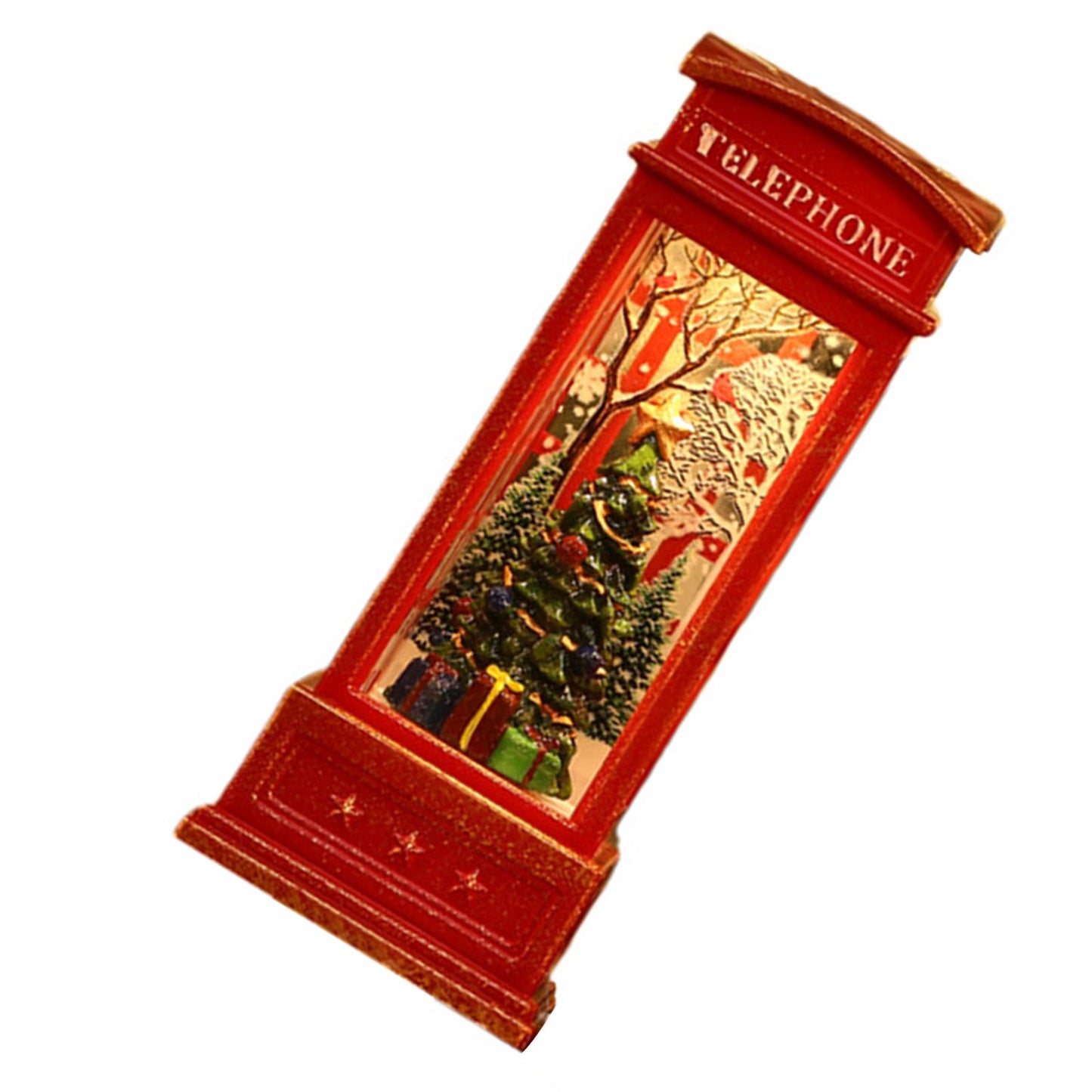 Snow Globe Lantern Telephone Booth Designed Christmas Luminous Ornament for Bar KTV Decoration Christmas Tree V1294-YM0521-3115220153913