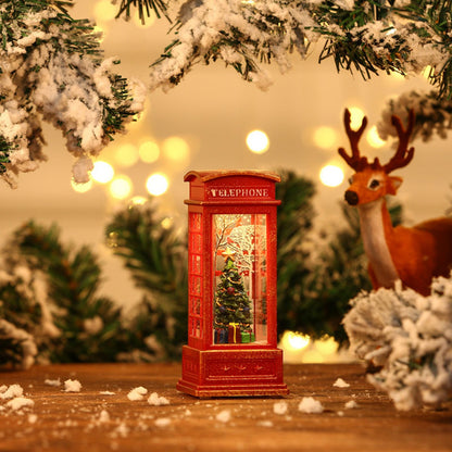 Snow Globe Lantern Telephone Booth Designed Christmas Luminous Ornament for Bar KTV Decoration Christmas Tree V1294-YM0521-3115220153913