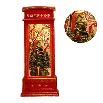 Snow Globe Lantern Telephone Booth Designed Christmas Luminous Ornament for Bar KTV Decoration Christmas Tree V1294-YM0521-3115220153913