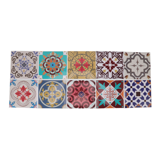 10Pcs Tile Sticker 5.9x5.9in Waterproof Anti Oil Moroccan Style Thick PVC Peel and Stick Tile for Wall Stairs V1294-YM0521-3115220154811