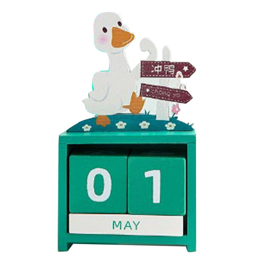 Wooden Perpetual Calendar Countdown Month Date Block Cubes Calendar Cute Desktop Decoration Type 3 V1294-YM0521-3115220165713