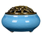 Sky Blue Ceramic Incense Burner Household Indoor Ice Cracked Incense Burner with Lid V1294-YM0521-3115220167211