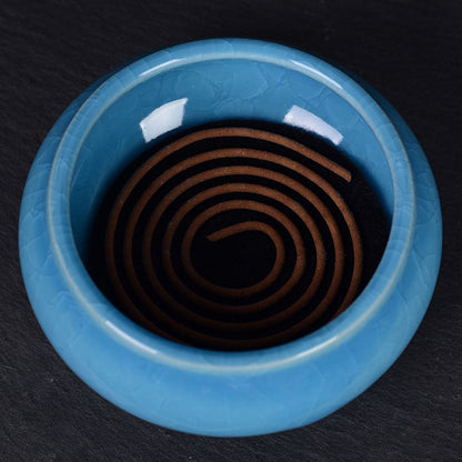 Sky Blue Ceramic Incense Burner Household Indoor Ice Cracked Incense Burner with Lid V1294-YM0521-3115220167211