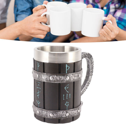 Large Beer Mug Decorative Printing High Temperature Resistance Stainless Steel Resin Water Fruit Juices Mug V1294-YM0521-3115230001511