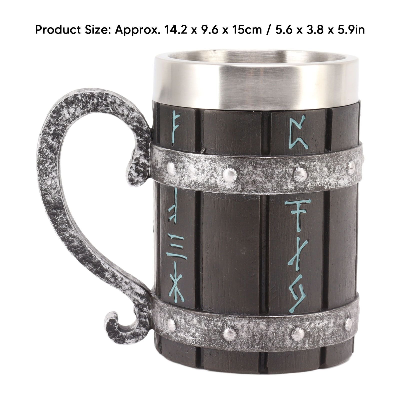 Large Beer Mug Decorative Printing High Temperature Resistance Stainless Steel Resin Water Fruit Juices Mug V1294-YM0521-3115230001511