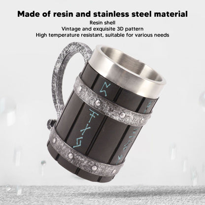 Large Beer Mug Decorative Printing High Temperature Resistance Stainless Steel Resin Water Fruit Juices Mug V1294-YM0521-3115230001511