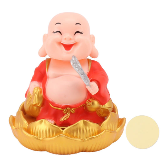Solar Buddha Statue Solar Nodding Maitreya Car Ornament Decoration Shaking Head Toy for Wealth and Fortune V1294-YM0521-3115230008411