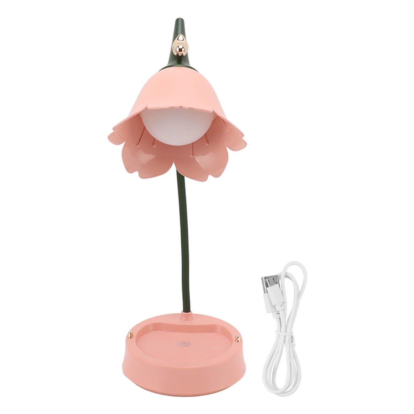 3W LED Touch Desk Lamp 3 Gear Dimmable Foldable Petal Shape Desktop Table Light USB 5V Pink V1294-YM0521-3115230012711