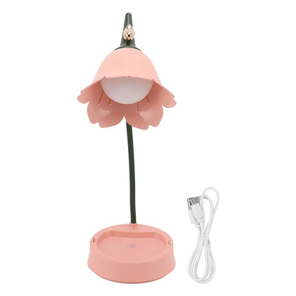 3W LED Touch Desk Lamp 3 Gear Dimmable Foldable Petal Shape Desktop Table Light USB 5V Pink V1294-YM0521-3115230012711