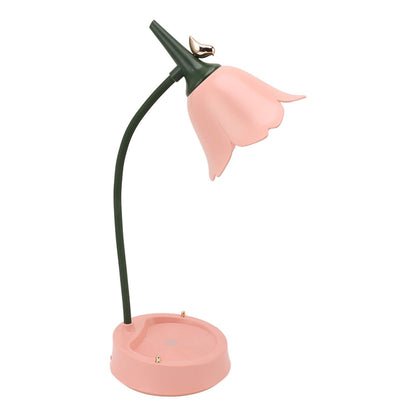 3W LED Touch Desk Lamp 3 Gear Dimmable Foldable Petal Shape Desktop Table Light USB 5V Pink V1294-YM0521-3115230012711