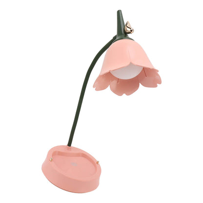 3W LED Touch Desk Lamp 3 Gear Dimmable Foldable Petal Shape Desktop Table Light USB 5V Pink V1294-YM0521-3115230012711