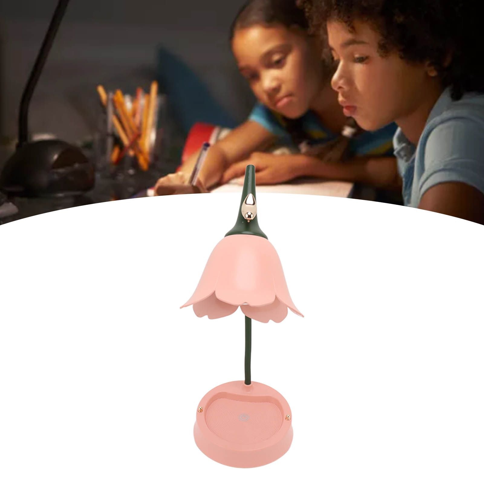 3W LED Touch Desk Lamp 3 Gear Dimmable Foldable Petal Shape Desktop Table Light USB 5V Pink V1294-YM0521-3115230012711