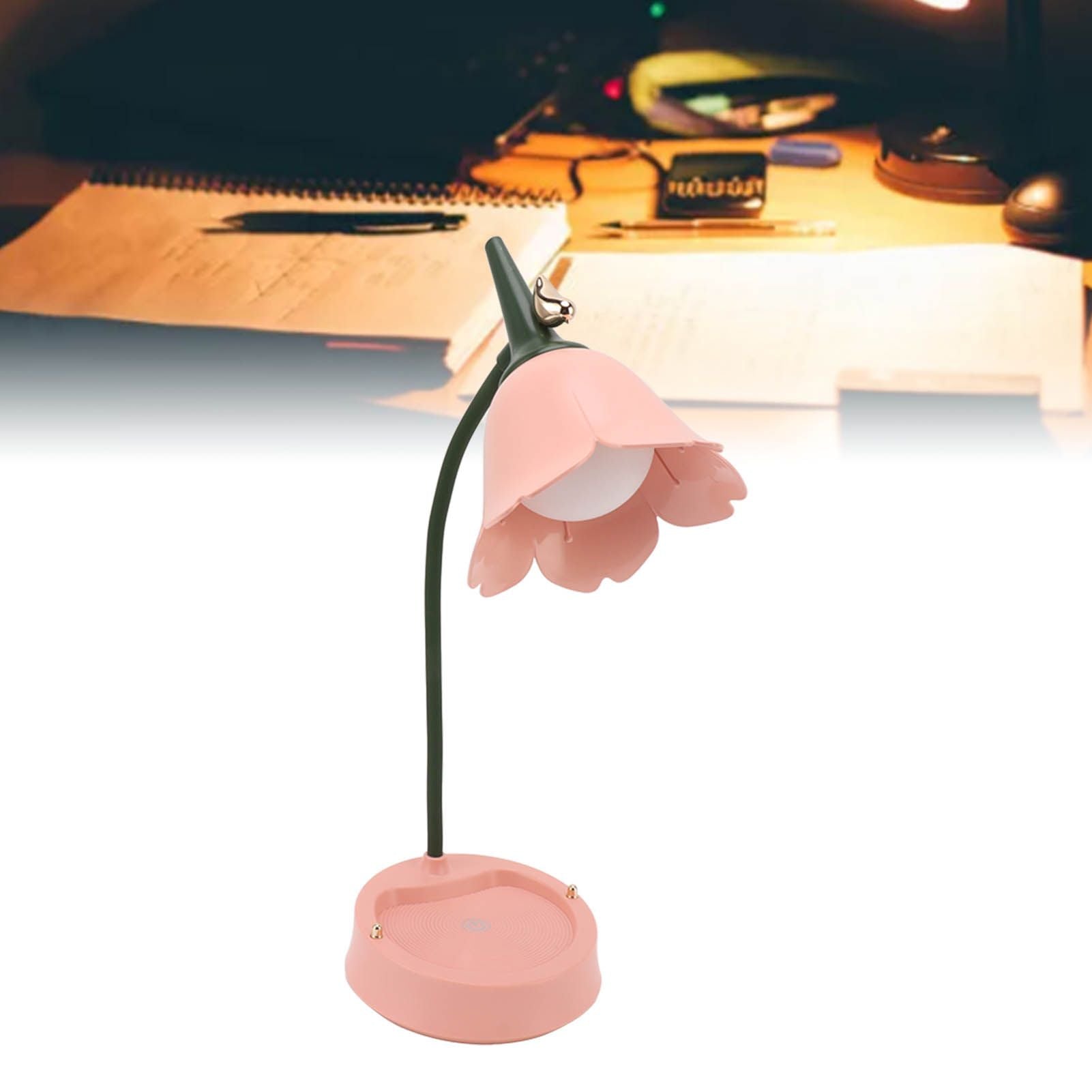 3W LED Touch Desk Lamp 3 Gear Dimmable Foldable Petal Shape Desktop Table Light USB 5V Pink V1294-YM0521-3115230012711