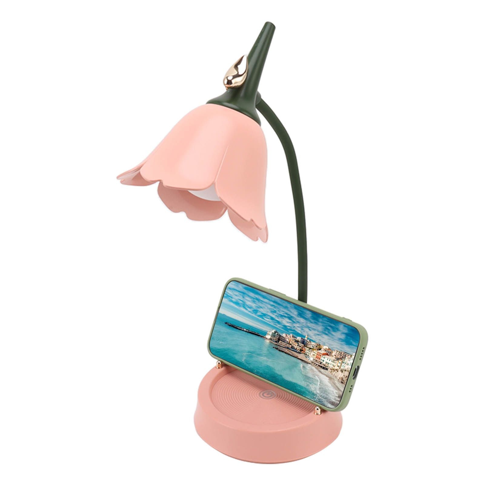 3W LED Touch Desk Lamp 3 Gear Dimmable Foldable Petal Shape Desktop Table Light USB 5V Pink V1294-YM0521-3115230012711