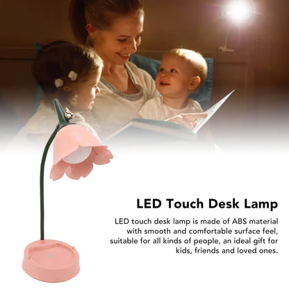 3W LED Touch Desk Lamp 3 Gear Dimmable Foldable Petal Shape Desktop Table Light USB 5V Pink V1294-YM0521-3115230012711