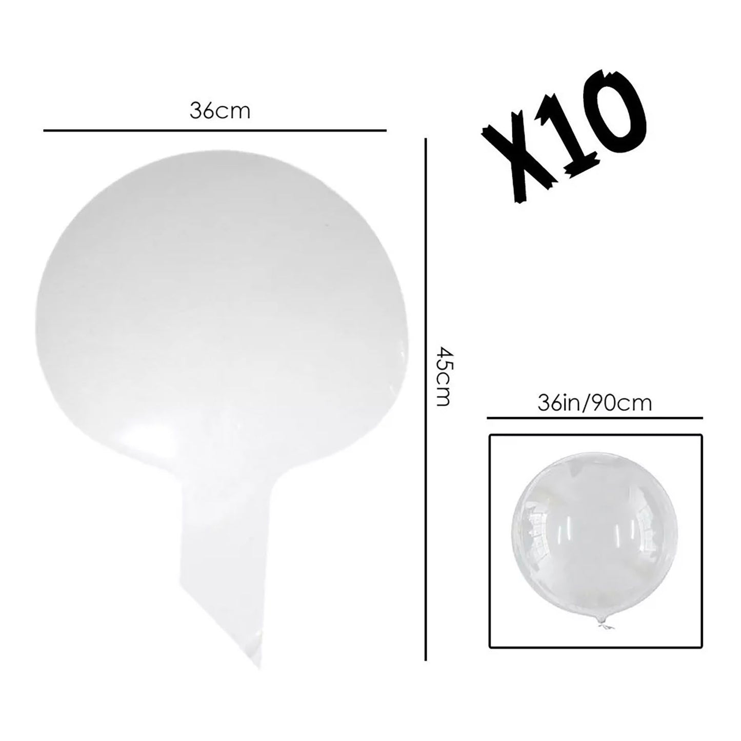 10pcs Luminous Balloon Thickened Explosion Proof Reusable Clear Light Up Balloon for Party Wedding 36 Inch V1294-YM0521-3115230014611