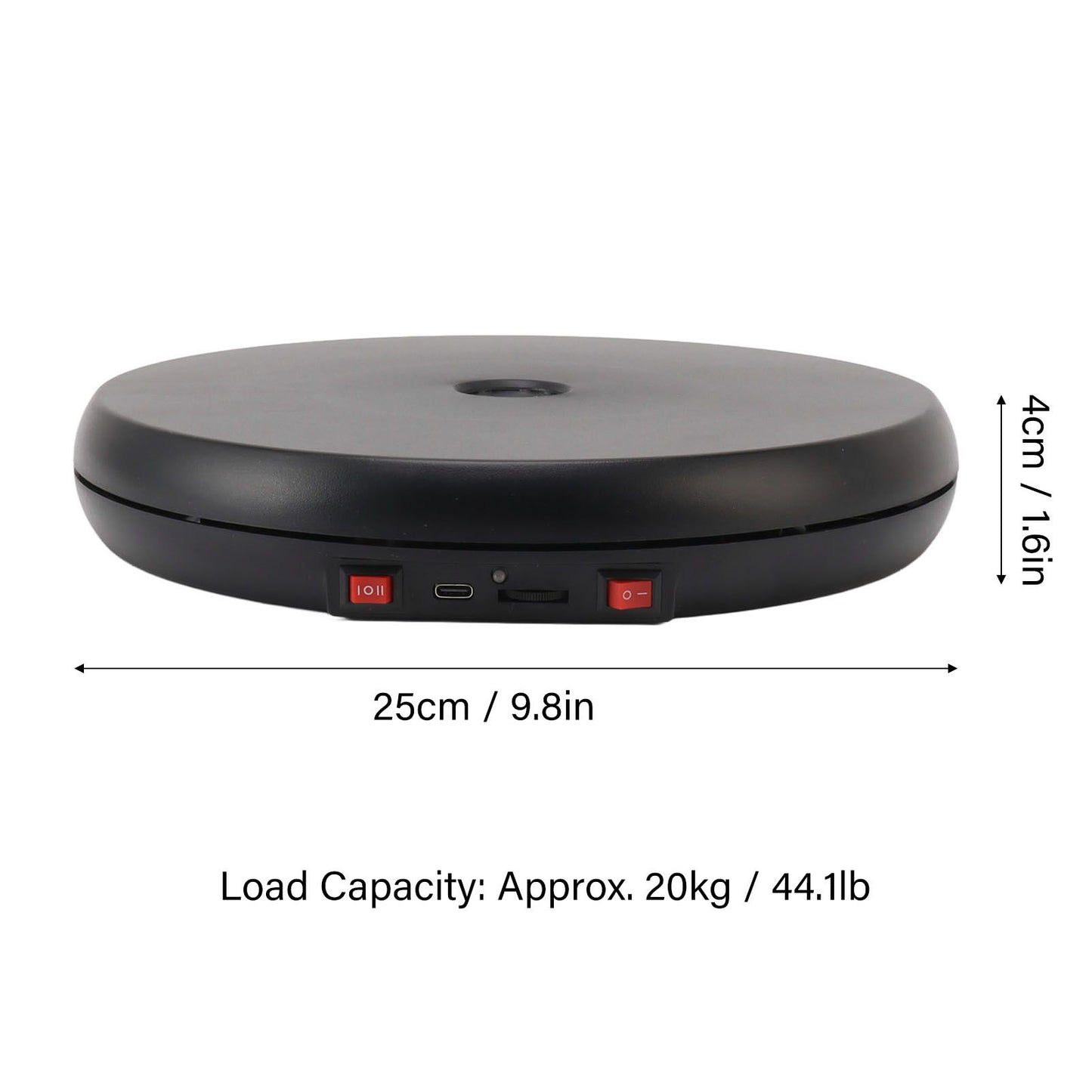 Electric Rotating Display Table LED Light 25cm Noiseless 20kg Load Capacity Turntable Display Stand for V1294-YM0521-3115230016511