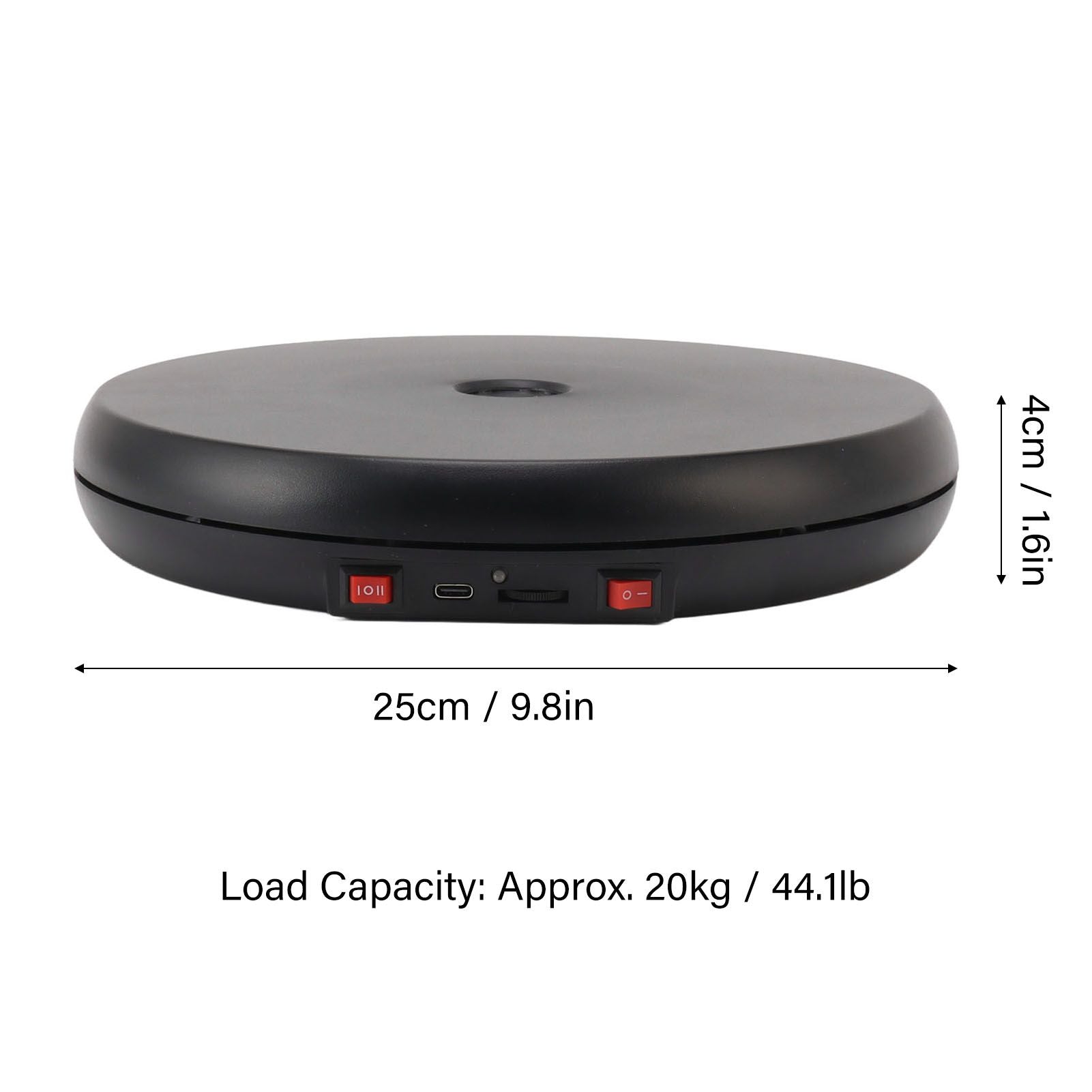 Electric Rotating Display Table LED Light 25cm Noiseless 20kg Load Capacity Turntable Display Stand for V1294-YM0521-3115230016511