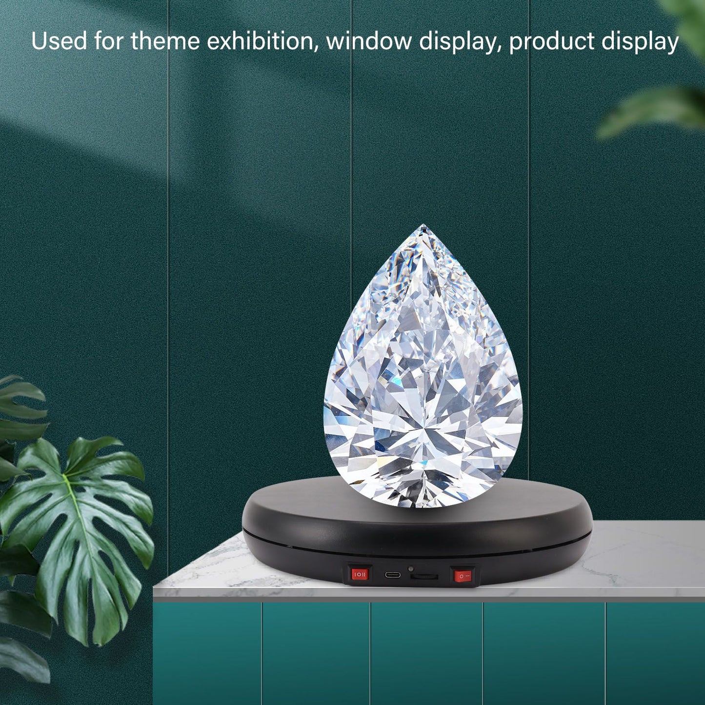 Electric Rotating Display Table LED Light 25cm Noiseless 20kg Load Capacity Turntable Display Stand for V1294-YM0521-3115230016511