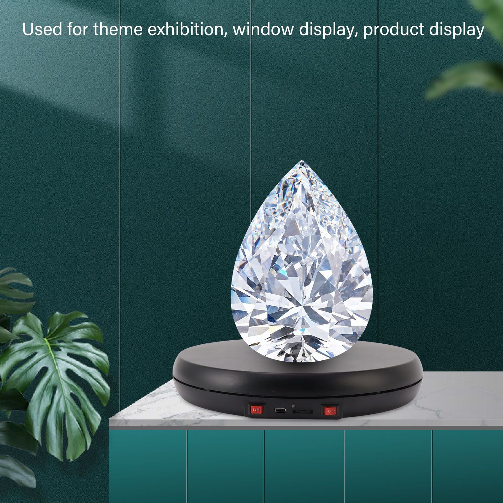 Electric Rotating Display Table LED Light 25cm Noiseless 20kg Load Capacity Turntable Display Stand for V1294-YM0521-3115230016511