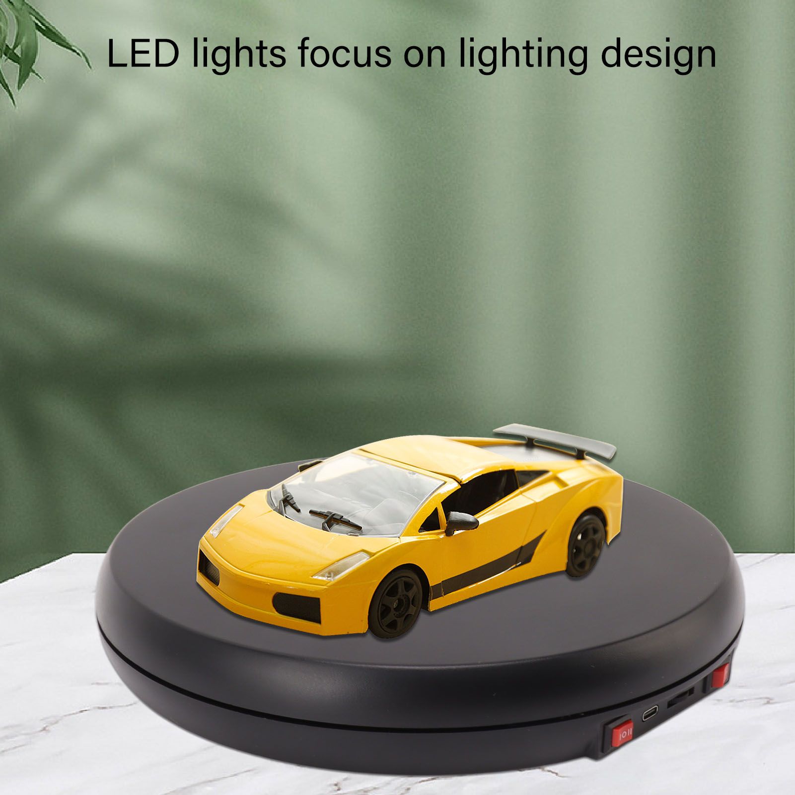 Electric Rotating Display Table LED Light 25cm Noiseless 20kg Load Capacity Turntable Display Stand for V1294-YM0521-3115230016511