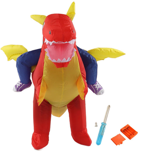 Inflatable Costume Dinosaur Riding Funny Costume Riding Blow Up Costume For Indoor Outdoor Middle Child V1294-YM0521-3115230019712
