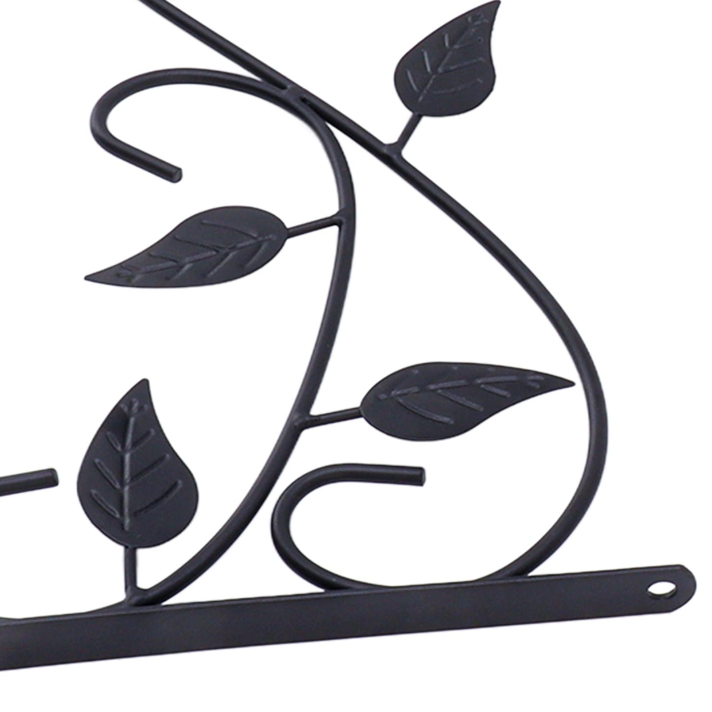 2pcs Hanging Plant Bracket Heavy Duty Rust Resistant Durable Iron Art Outdoor Planter Hanger Hooks Black V1294-YM0521-3115230021511