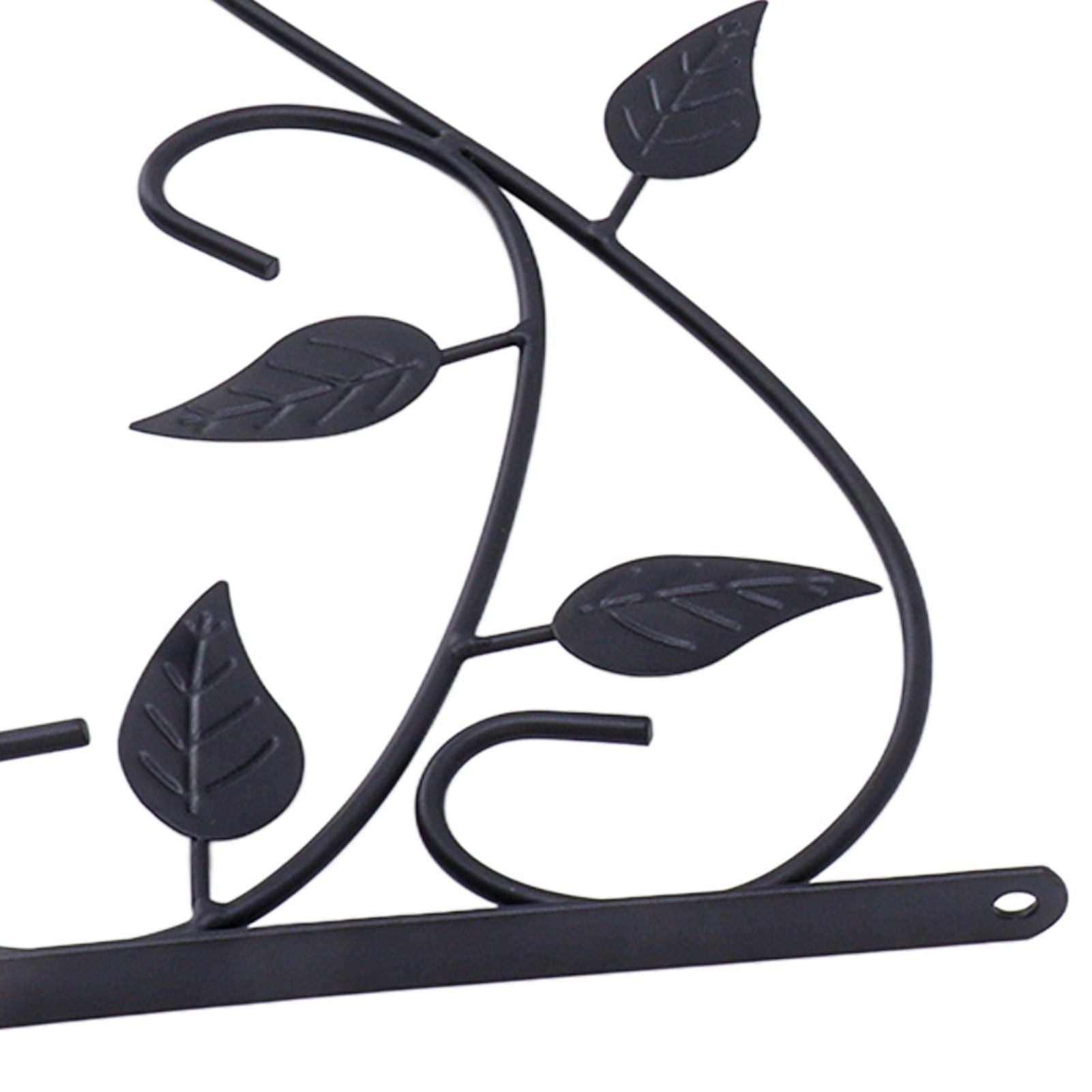 2pcs Hanging Plant Bracket Heavy Duty Rust Resistant Durable Iron Art Outdoor Planter Hanger Hooks Black V1294-YM0521-3115230021511