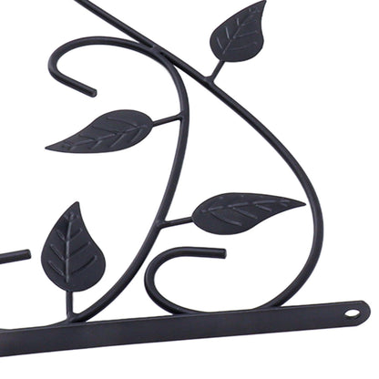 2pcs Hanging Plant Bracket Heavy Duty Rust Resistant Durable Iron Art Outdoor Planter Hanger Hooks Black V1294-YM0521-3115230021511