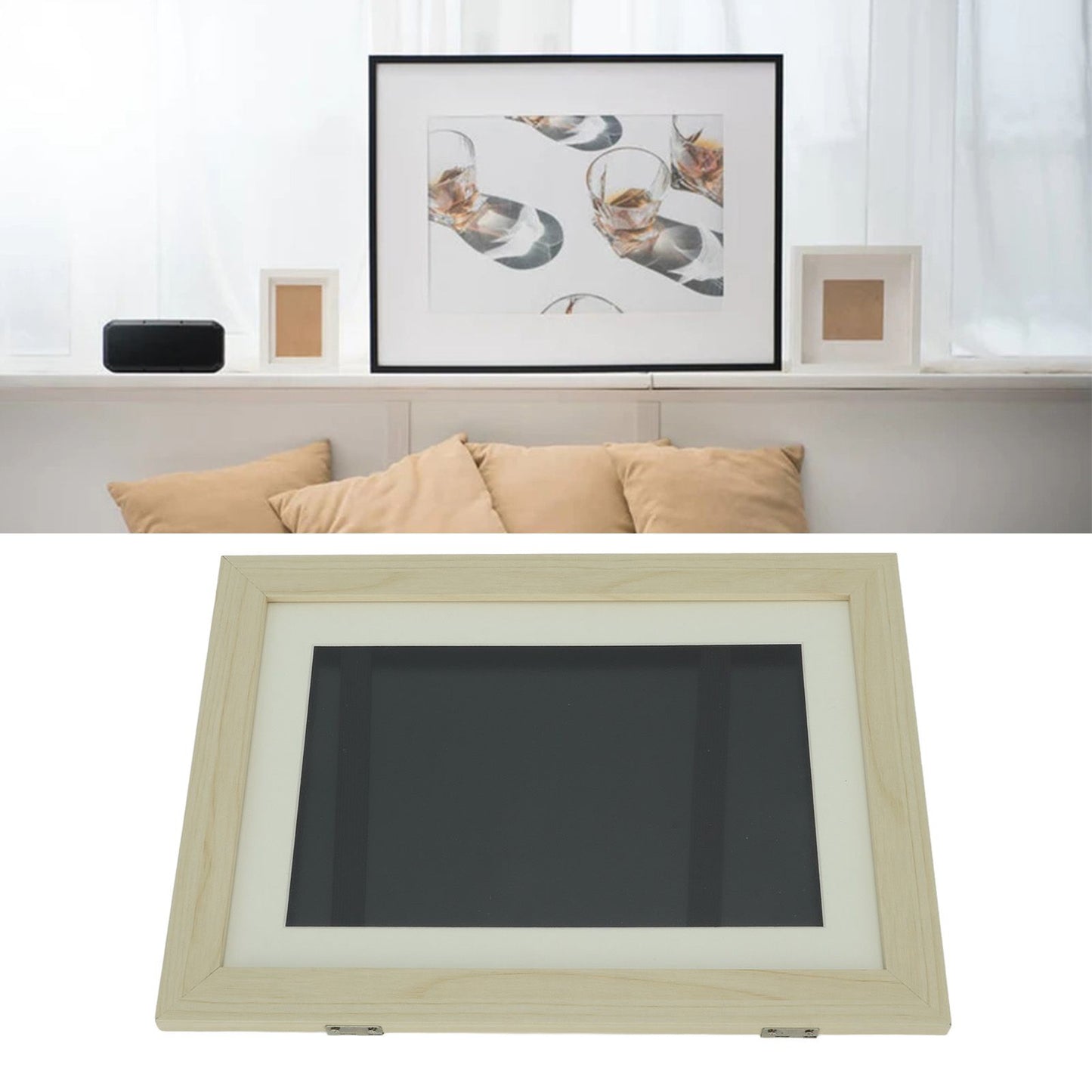 Kids Art Frame Composite Wood Front Opening Changeable Magnetic Picture Display for Crafts Drawing Wood V1294-YM0521-3115230022513