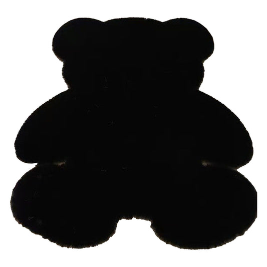 Cute Bedroom Rug Soft Bear Shaped Shaggy Floor Mat for Kids Teen Girls Room Floor Living Room Black 45x60 V1294-YM0521-3115230030111