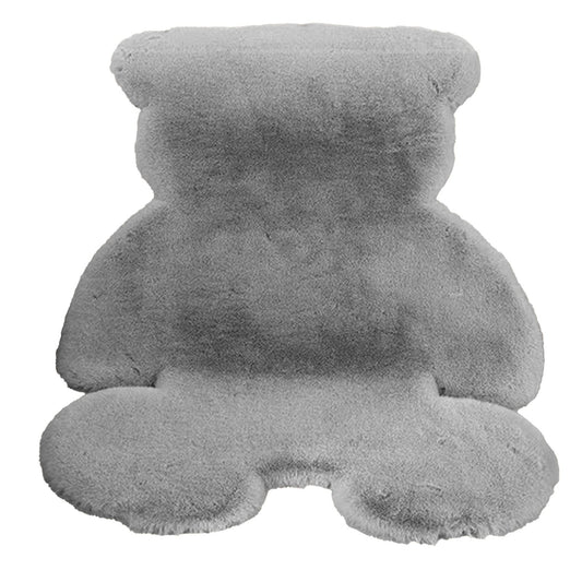 Cute Bedroom Rug Soft Bear Shaped Shaggy Floor Mat for Kids Teen Girls Room Floor Living Room Gray 45x60 V1294-YM0521-3115230030113