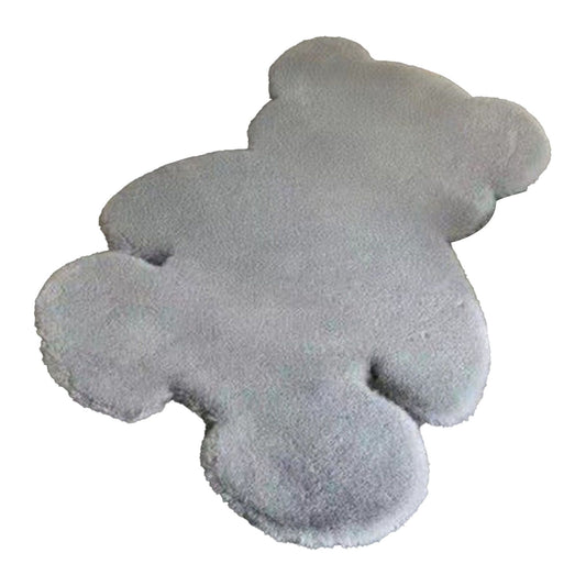 Cute Bedroom Rug Soft Bear Shaped Shaggy Floor Mat for Kids Teen Girls Room Floor Living Room Gray 45x60 V1294-YM0521-3115230030113