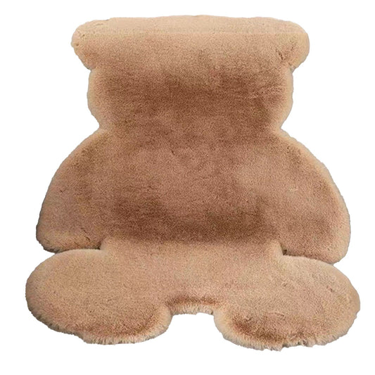 Cute Bedroom Rug Soft Bear Shaped Shaggy Floor Mat for Kids Teen Girls Room Floor Living Room Khaki 45x60 V1294-YM0521-3115230030114