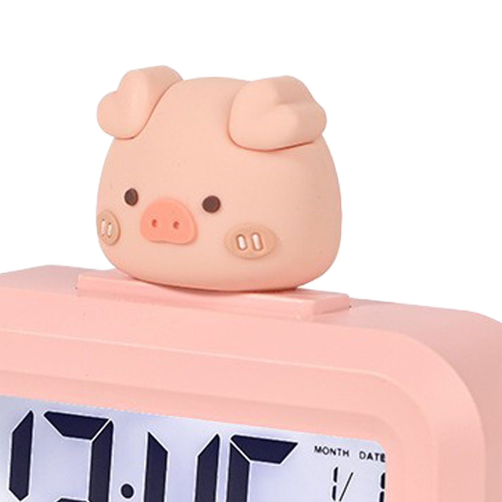 Electronic Clock Cute Cartoon LED Screen Desktop Electronic Alarm Data Time Calendar Temperature Clock Pink V1294-YM0521-3115230030611