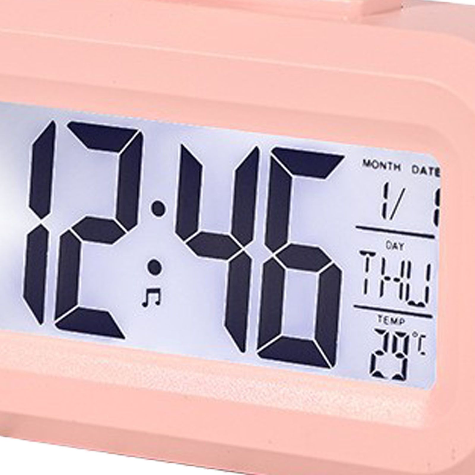 Electronic Clock Cute Cartoon LED Screen Desktop Electronic Alarm Data Time Calendar Temperature Clock Pink V1294-YM0521-3115230030611