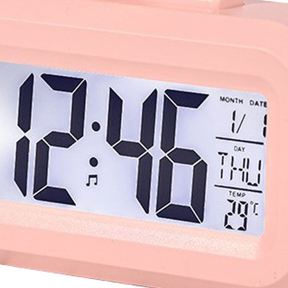 Electronic Clock Cute Cartoon LED Screen Desktop Electronic Alarm Data Time Calendar Temperature Clock Pink V1294-YM0521-3115230030611