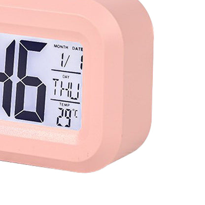 Electronic Clock Cute Cartoon LED Screen Desktop Electronic Alarm Data Time Calendar Temperature Clock Pink V1294-YM0521-3115230030611