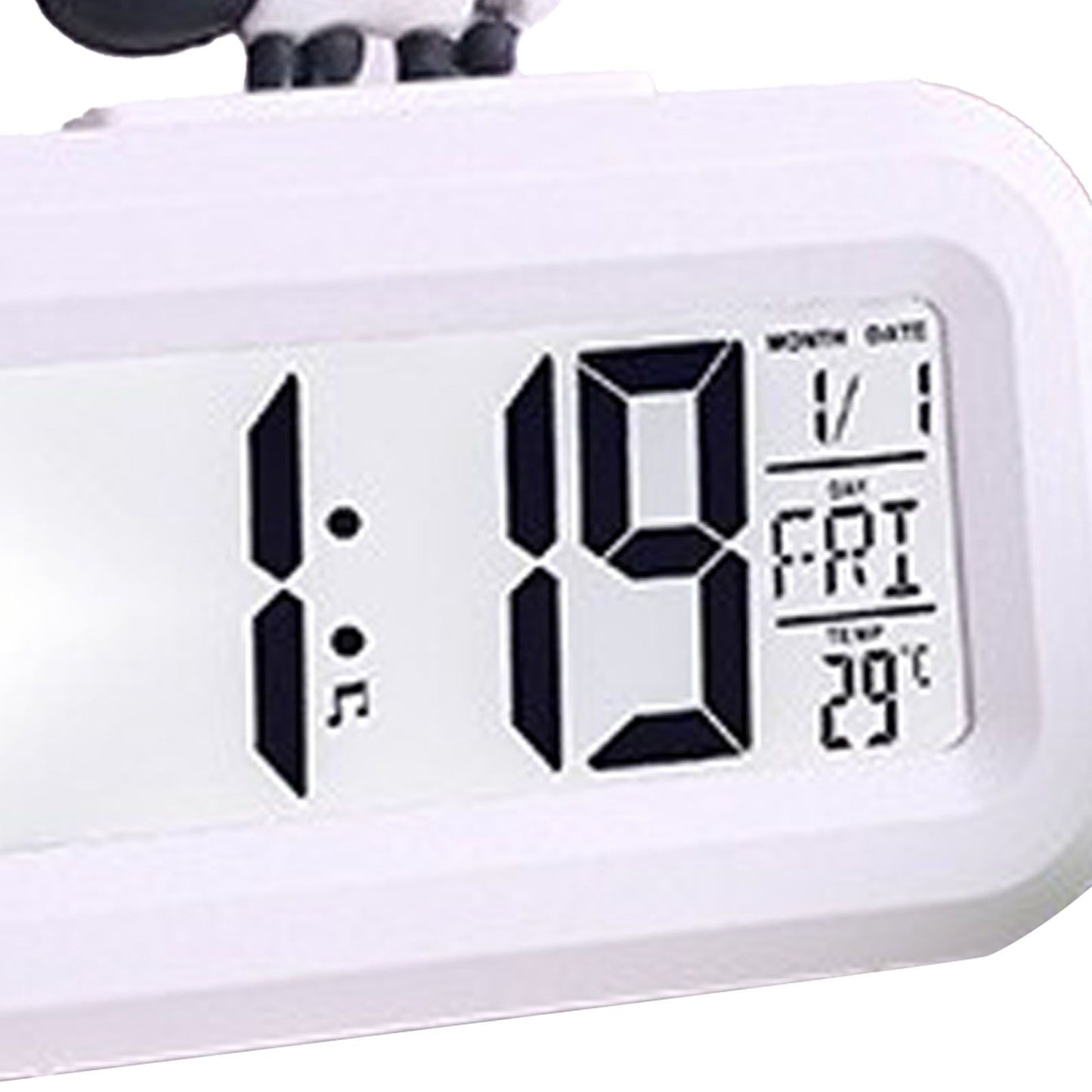 Electronic Clock Cute Cartoon LED Screen Desktop Electronic Alarm Data Time Calendar Temperature Clock White V1294-YM0521-3115230030612