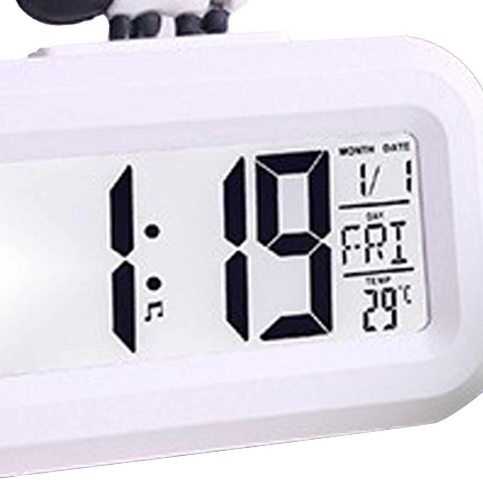 Electronic Clock Cute Cartoon LED Screen Desktop Electronic Alarm Data Time Calendar Temperature Clock White V1294-YM0521-3115230030612