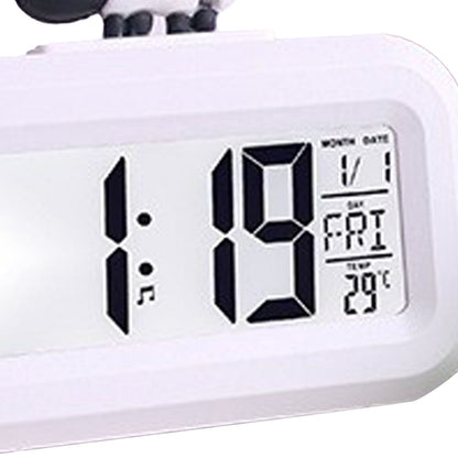 Electronic Clock Cute Cartoon LED Screen Desktop Electronic Alarm Data Time Calendar Temperature Clock White V1294-YM0521-3115230030612
