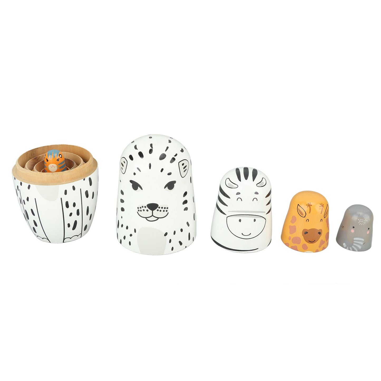 5Pcs Russian Nesting Dolls Hand Made Exquisite Wooden Animal Nesting Dolls for Christmas Gift House Decoration V1294-YM0521-3115230033711